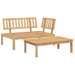 Sofa Set with Cushion Plain Manual 2 pcs Grey Solid Acacia Wood