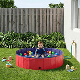 Foldable Dog Swimming Pool Folding Red and Blue PVC