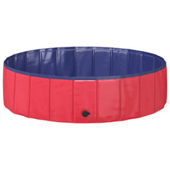 Foldable Dog Swimming Pool Folding Red and Blue PVC