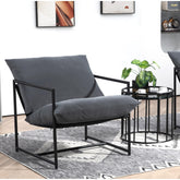Quasar Modern Velvet Accent Chair, Metal Frame Contemporary Recliner with Deep Seating Cushion for Home Office