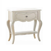 Traditional Pearl White Finish Formal Nightstand with Drawer and Shelf Wooden Youth Bedroom Furniture 1pc