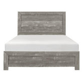 Hestia Modern Queen Bed, Panel Headboard and Footboard, Textured Gray Veneer