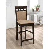 Quasar and Cappuccino Upholstered Counter Height Stools (Set of 2)