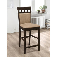 Quasar and Cappuccino Upholstered Counter Height Stools (Set of 2)