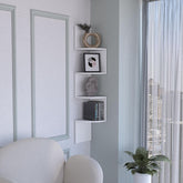 Theseus Corner Shelf, Modern Full-Wall Design with Multiple Shelving