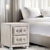 Neptune Beige Fabric Nightstand
