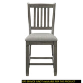 Antique Gray Finish Counter Height Chairs 2pc Set Dining Room Furniture Upholstered Seat Wooden Chairs Classic Style