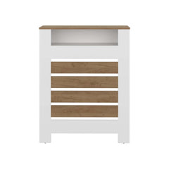 Natural Oak and White Radiator Cover with Storage