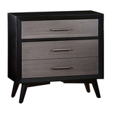 Contemporary Style Wooden Night Stand In Black and Gray