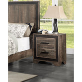 Perseus Finish 1pc Nightstand Paper veneer Bedroom Furniture 2-Drawers Bedside Table