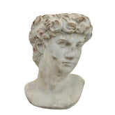 Ares Planter Bust, Gray Terracotta Sculptural Art Design, 11 Inch