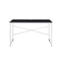 Black and Chrome Writing Desk with Sled Base