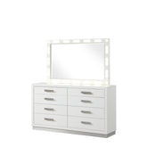 Aphrodite Modern Style 8-Drawer Dresser Made with Wood in Milky White