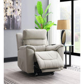 Elysium Light Gray Silicone Synthetic Leather Power Motion Recliner with Lift, Heating & Massage Chair