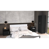 3 Piece Bedroom Set, London Armoire + 2 Omaha Nightstands, Black