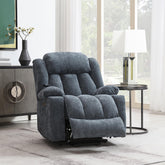 Aura Blue Chenille Power Motion Recliner with Lift, Heating & Massage Function