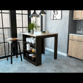 3-Drawer Kitchen Island Wenge and Pine