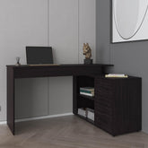 Galaxy L-Shape Home Office Desk, Studio, Bedroom, Library, Study Table, Work, Black