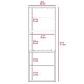 Display Cabinet Hazelton, Two Interior Shelves, Black Wengue Finish