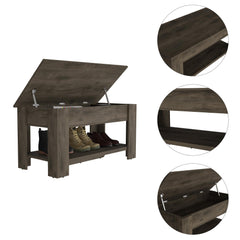 Clytemnestra 1-Shelf Lid Top Storage Table Dark Brown