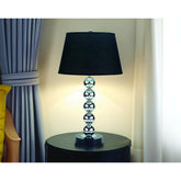 2pc Modern Sleek Table Lamp Reflective Spheres Catch the Eye Black Silver