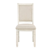Dionysus 24 Inch Side Dining Chairs Set of 2, Curved Back, Beige Polyester Cushioned Seat