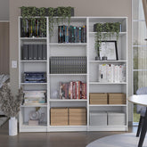 Nebula 3 Piece Home Bookcase set, 67" Wide with 14 Shelves , Living Room Set Set White