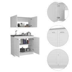 Myth 2-piece Rectangle Cabinet Set White