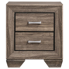 Aeneas Washed Taupe 2-Drawer Rectangular Nightstand