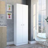 Valhalla Pantry Cabinet, Five Shelves, Double Door Cabinet -White