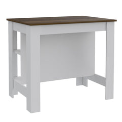 Crest 3-Shelf Kitchen Island White and Walnut