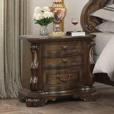 Traditional Style 1pc Nightstand Ball Bearing Glide Extended Corbels French And English Dovetail Drawers USB Port Dark Brown Finish Bedroom Furniture