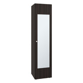 Home Linen Freestanding Tall Cabinet with Single Door, One Mirror and 4 Horizontal Storage Shelves, Cabinet for Bathroom, Bedroom or Laundry Room