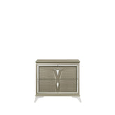 Modern Style 2-Drawer Nightstand Made with Wood & Mirrored Accents