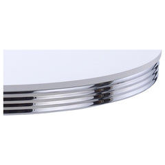 White and Chrome Round Dining Table