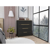 Vista Dresser, Superior Top, Four Drawers -Black / Light Oak