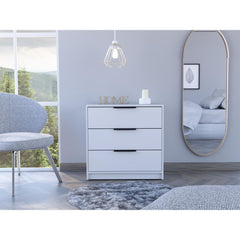 White 3-Drawer Rectangle Dresser