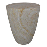 Saga Plant Stand Table, Tapered Marbled White Resin Base 18 Inch