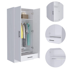 Aria Rectangle Armoire White