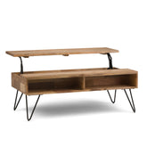 Nova 48 inch Wide Solid Mango Wood Lift Top Coffee Table in Natural