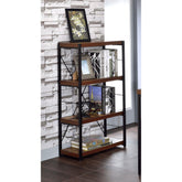 Pluto Oak and Black 3-shelf Bookcase