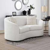 Avalon Latte Sloped Arms Loveseat with Pillows