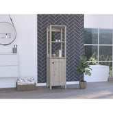 Vista 4-Shelf Linen Cabinet Light Grey