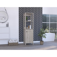Vista 4-Shelf Linen Cabinet Light Grey