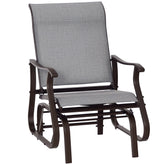 Outdoor Glider Chair, Gliders for Outside Patio with Steel Frame and Mesh Fabric for Backyard, Garden, and Porch, Gray
