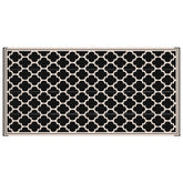 Reversible Outdoor Rug, 9' x 18' Waterproof Plastic Straw Floor Mat, Portable RV Camping Carpet, Large Floor Mat for Deck, Backyard, Picnic, Beach, Black & Beige