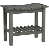 HDPE Shower Bench, Waterproof Shower Stool with Handle, Storage Shelf, Non-Slip Pads for Indoor Outdoor, Dark Gray
