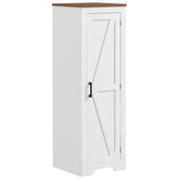 Farmhouse Accent Cabinet with Adjustable Shelf Barn Door Storage Cabinet for Living Room Floor Pantry Cabinet, White