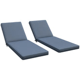 2-Piece Patio Chair Cushions with Backrests, Replacement Cushions for Outdoor Lounge Chair, Sky Blue