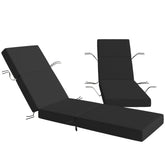 Set of 2 Chaise Lounge Cushion, 4" Thick Outdoor Lounge Chair Cushions with Ties for Patio, 21" x 72 ", Gray
